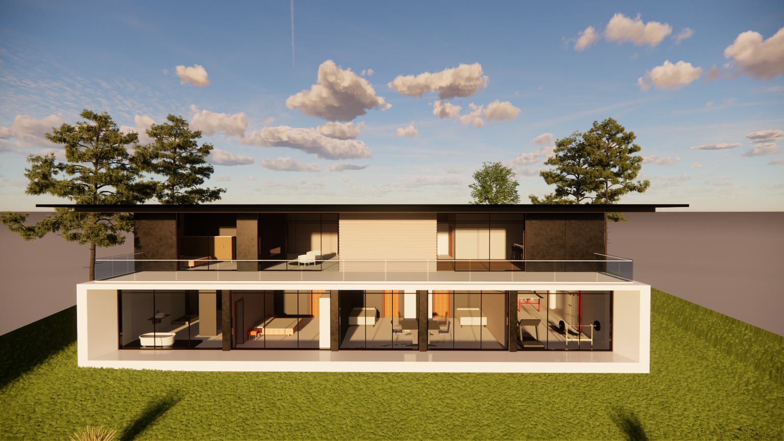 Эскизный проект жилого дома для семьи с двумя детьми