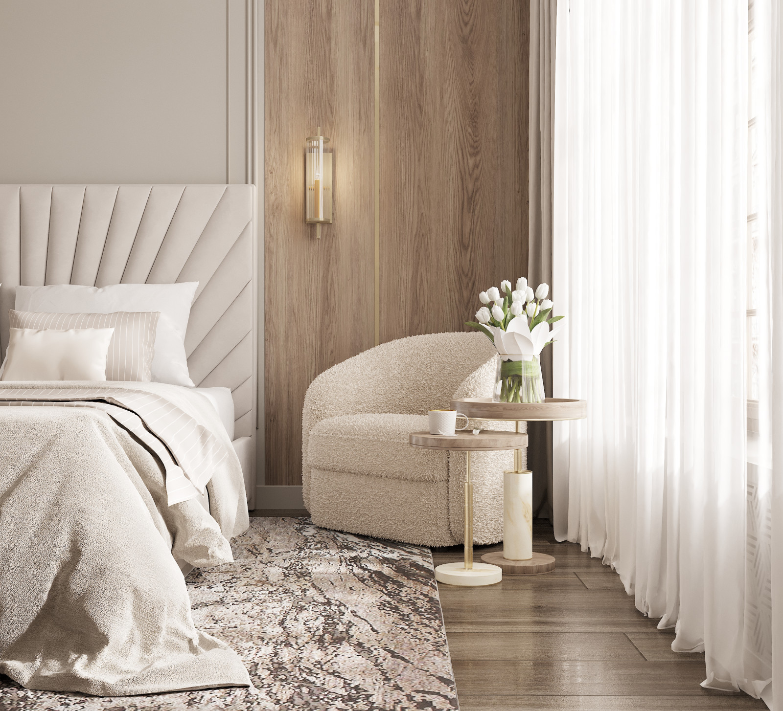 Спальня 19 кв.м  для молодой семьи. ЖК "Ситидом" г. Белгород