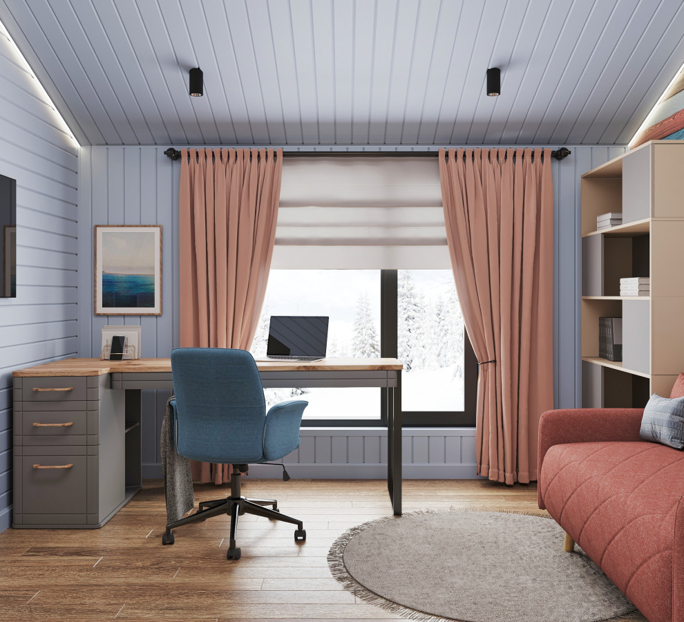 Обложка проекта: Красочный кабинет дачном доме. Со временем будет детская.