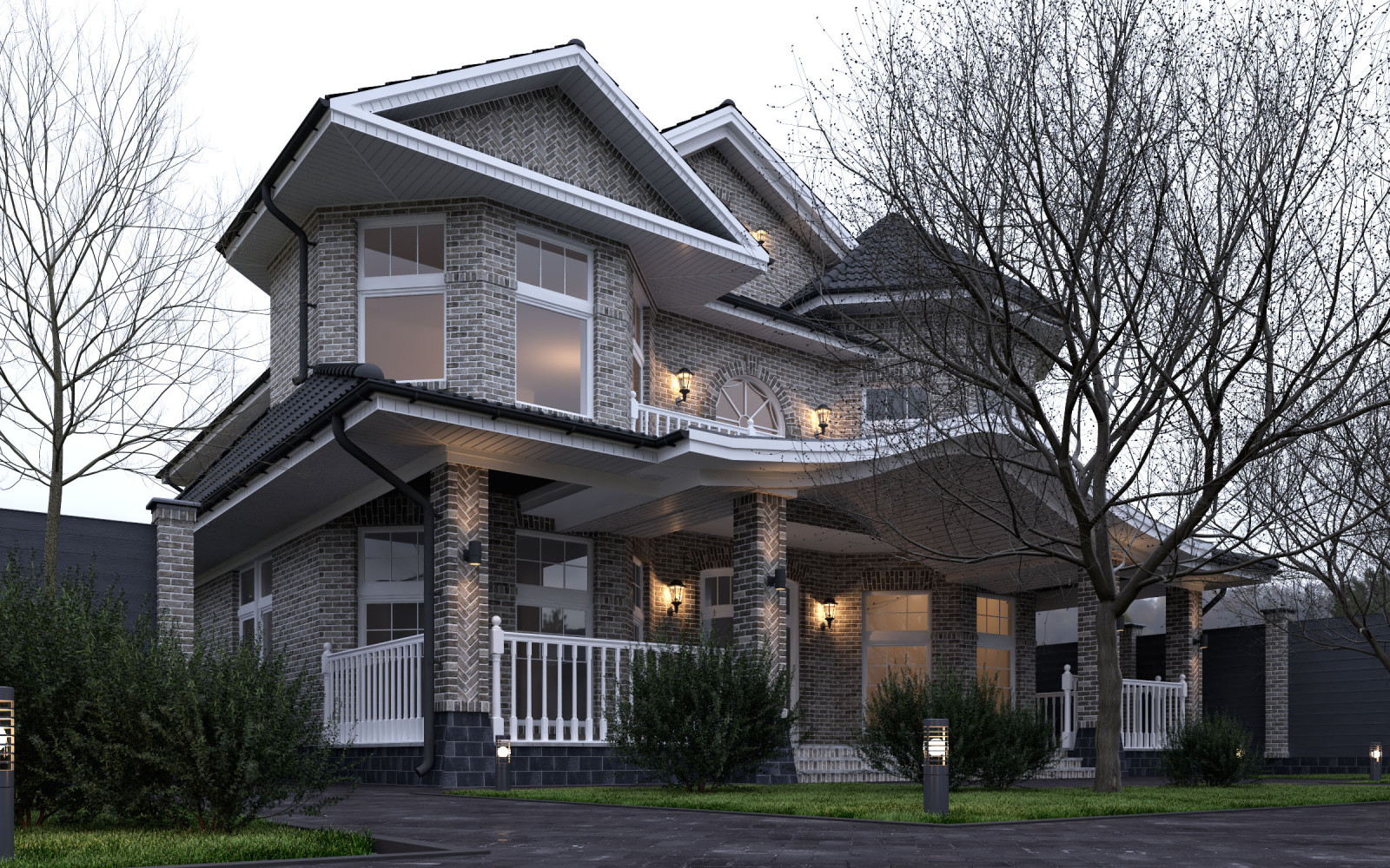 Двухэтажный классический коттедж Вэйде