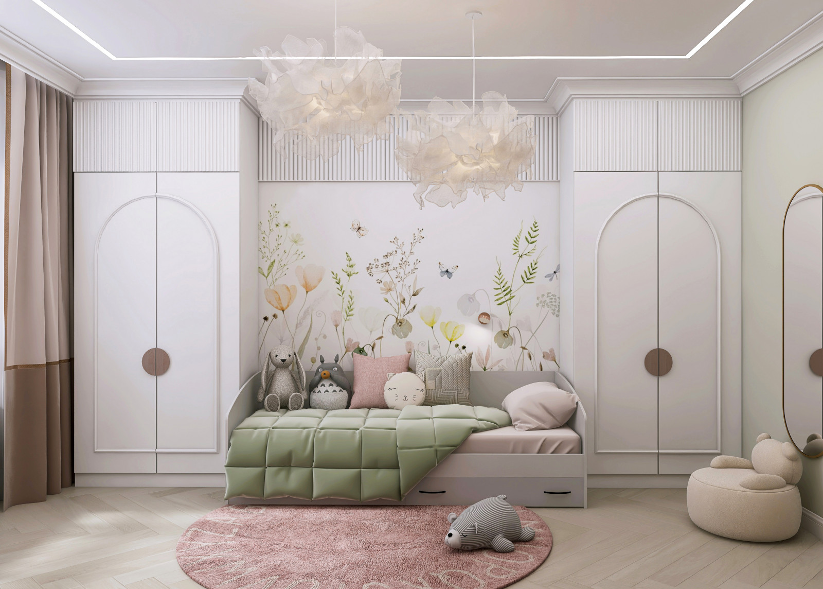 Проект детской 17м2 для девочки