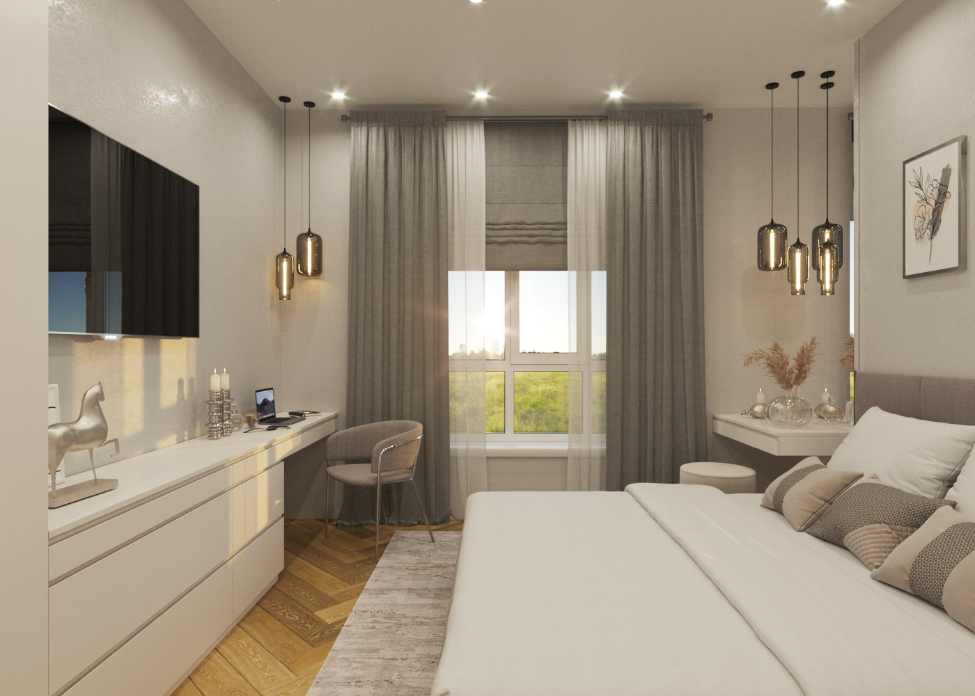 Обложка проекта: Спальня в загородном доме