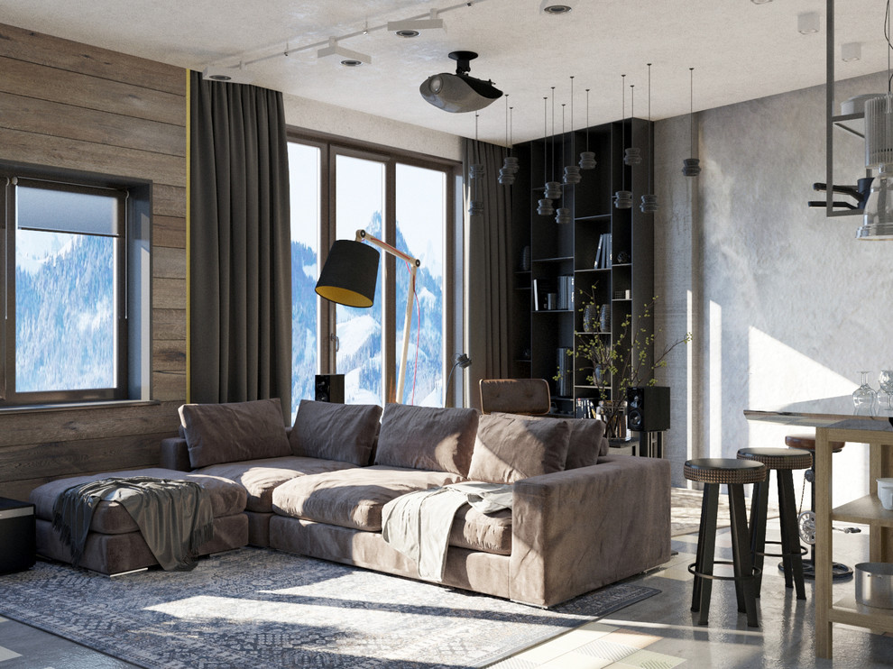 Брутальная двухуровневая квартира в Сочи