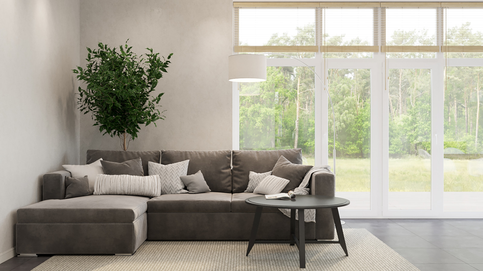 Барнхауз с мансардными окнами в серых оттенках