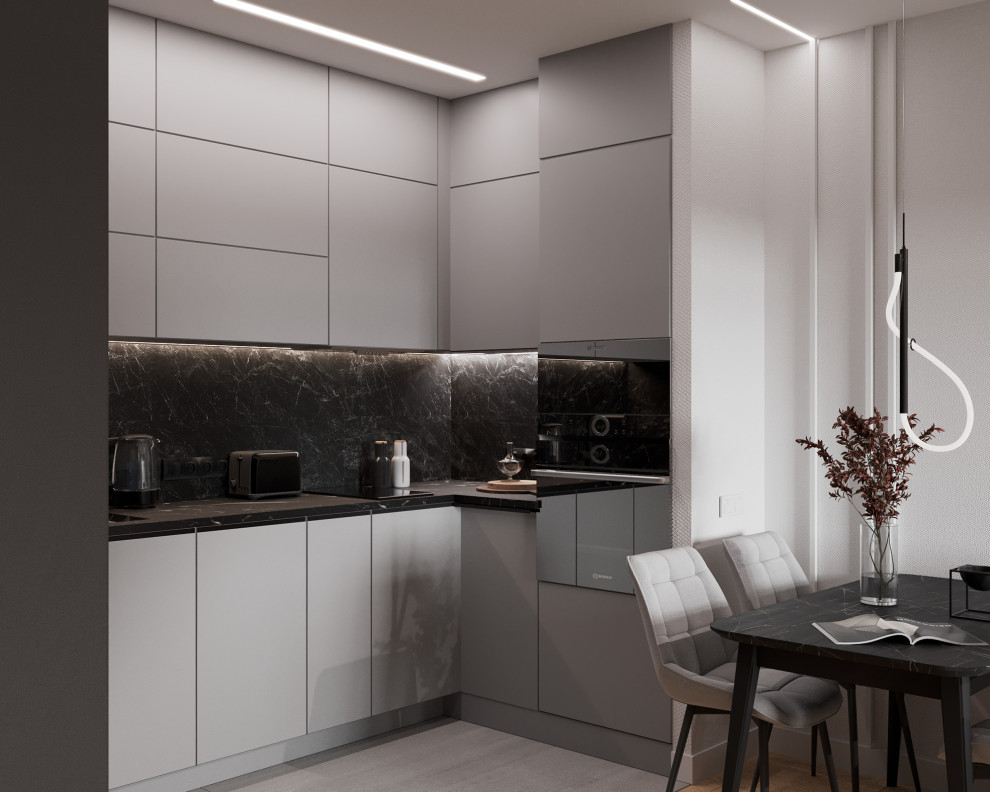 Евро однокомнатная квартира в монохромной гамме  в ЖК Московские кварталы