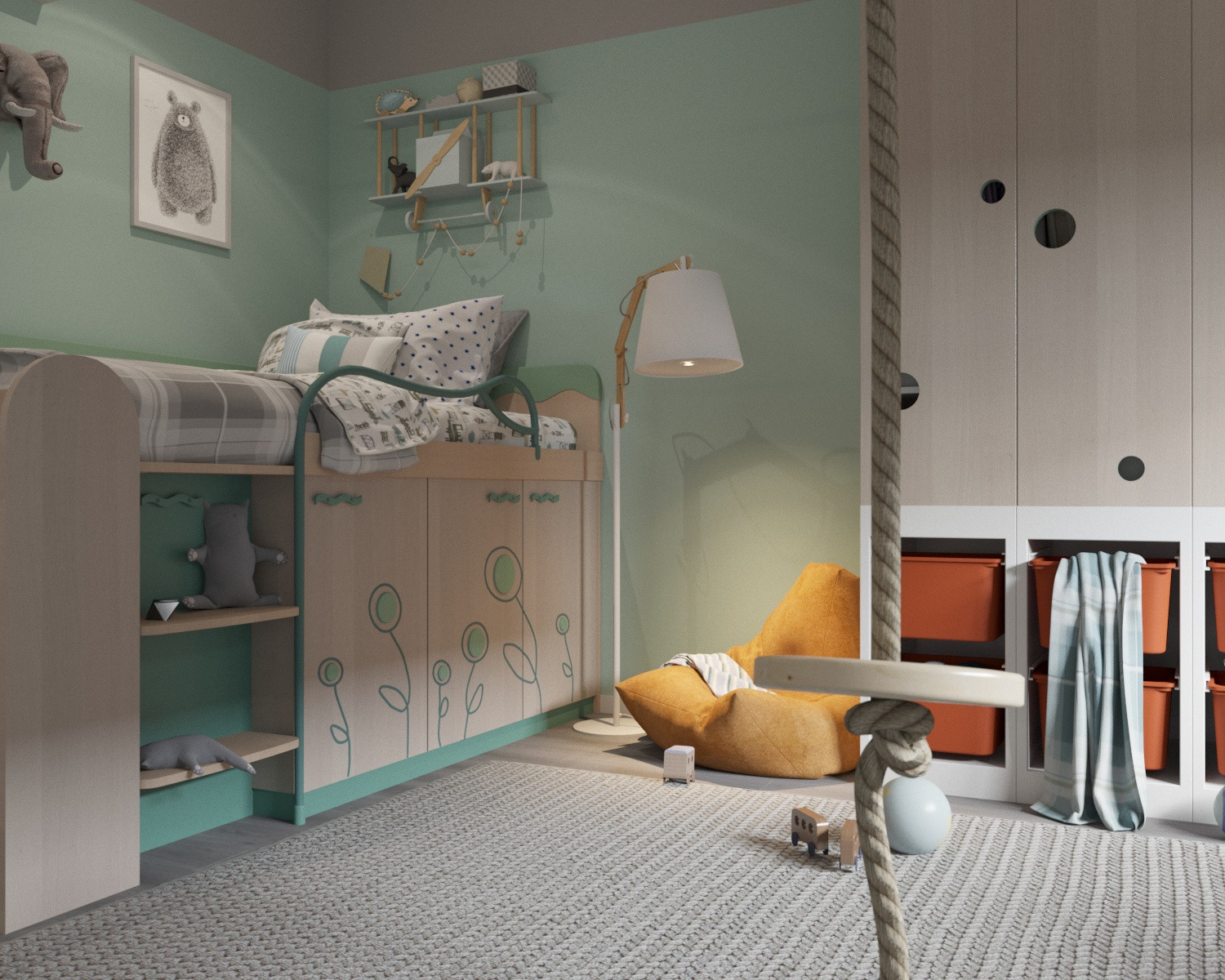 Обложка проекта: Интерьер детской , мотивы природы