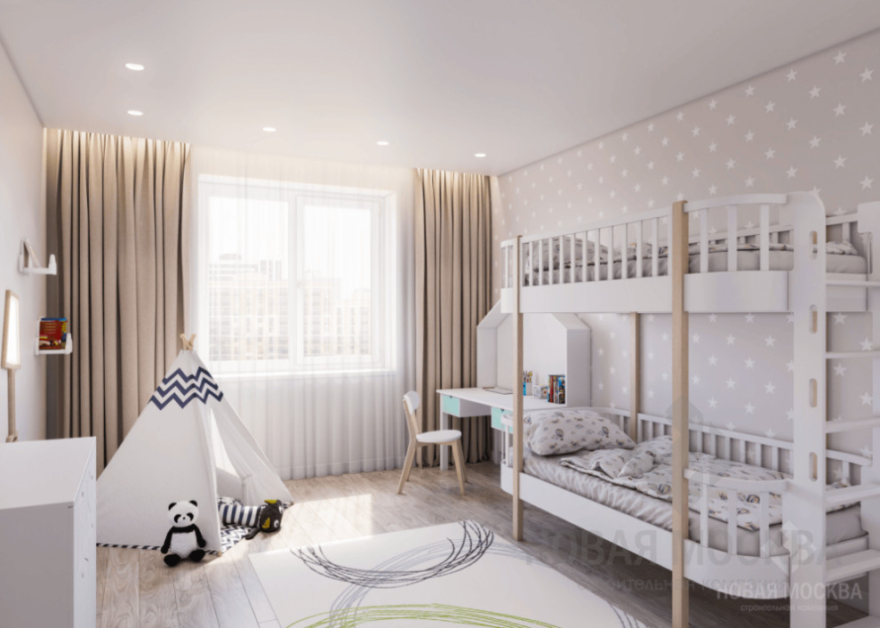 Дизайн-проект трехкомнатной квартиры 87 кв.м. в ЖК «Лучи»