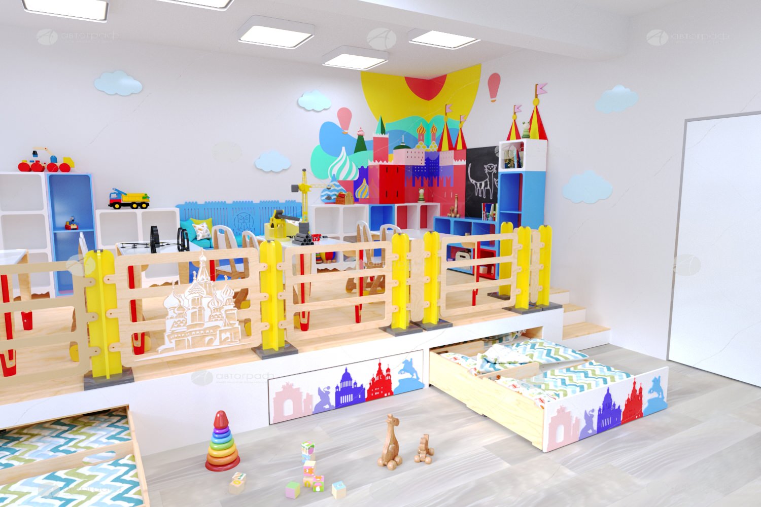 Обложка проекта: Дизайн-проект детского сада "Россия"