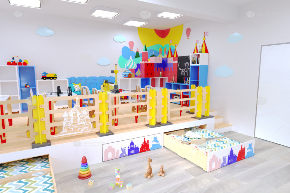 Обложка проекта: Дизайн-проект детского сада "Россия"