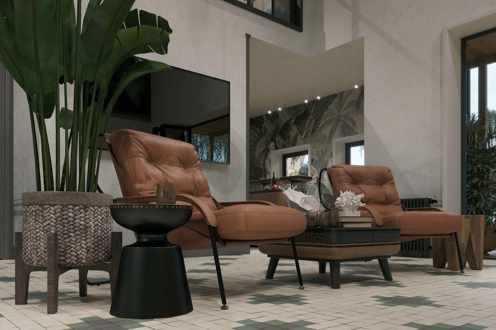 Загородный дом в Царевщине, интерьер в стиле лофт