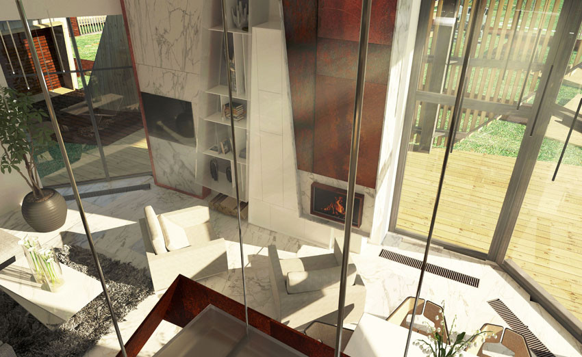 Интерьер “Зимний лес” виллы “Заснеженная крона”