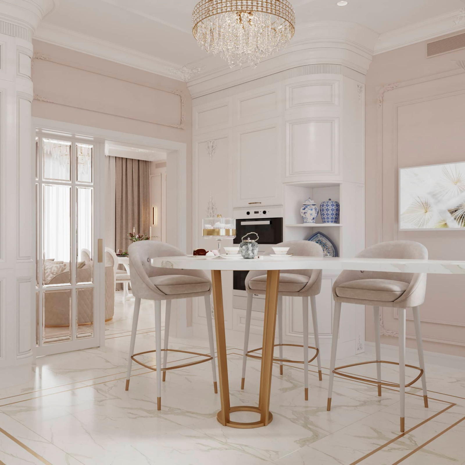 Дизайн и ремонт таунхауса в ЖК «Николинские ключи» — Роскошь вне времени