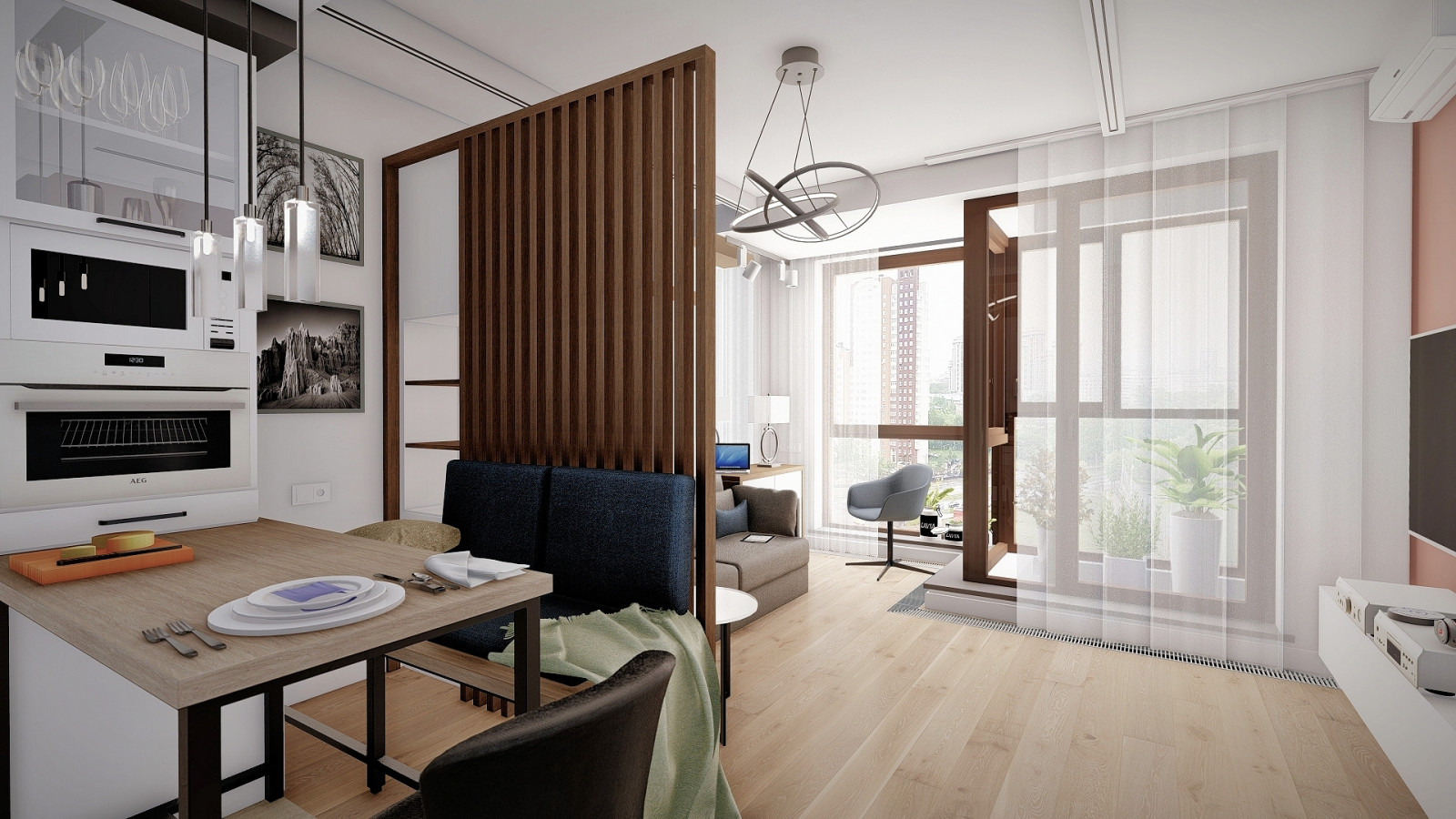 Дизайн проект квартиры-студии 32 м2