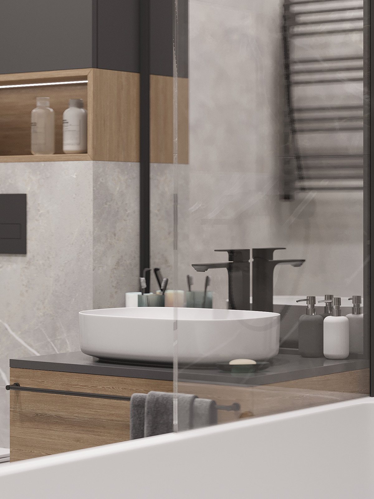 Современный интерьер в ЖК «Znak», Ижевск, 73 кв. м2