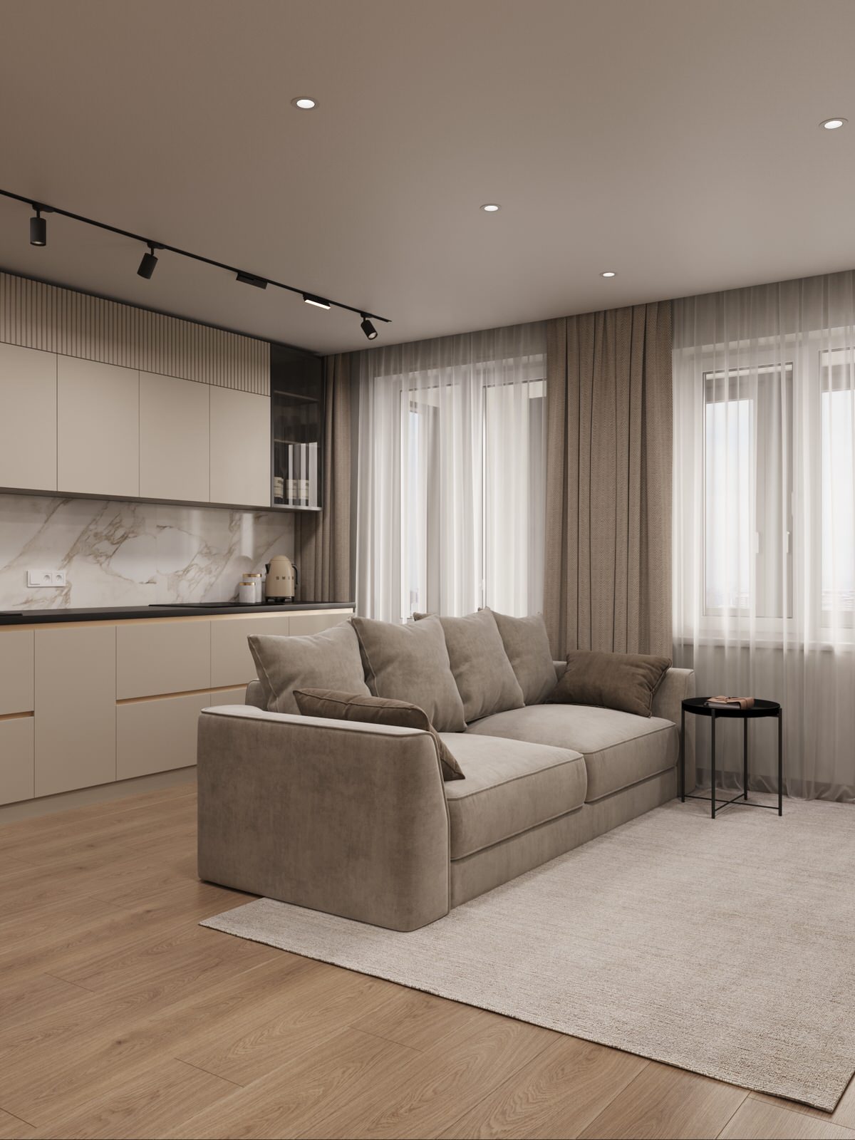 Проект квартиры 77 кв.м., ЖК Калининский