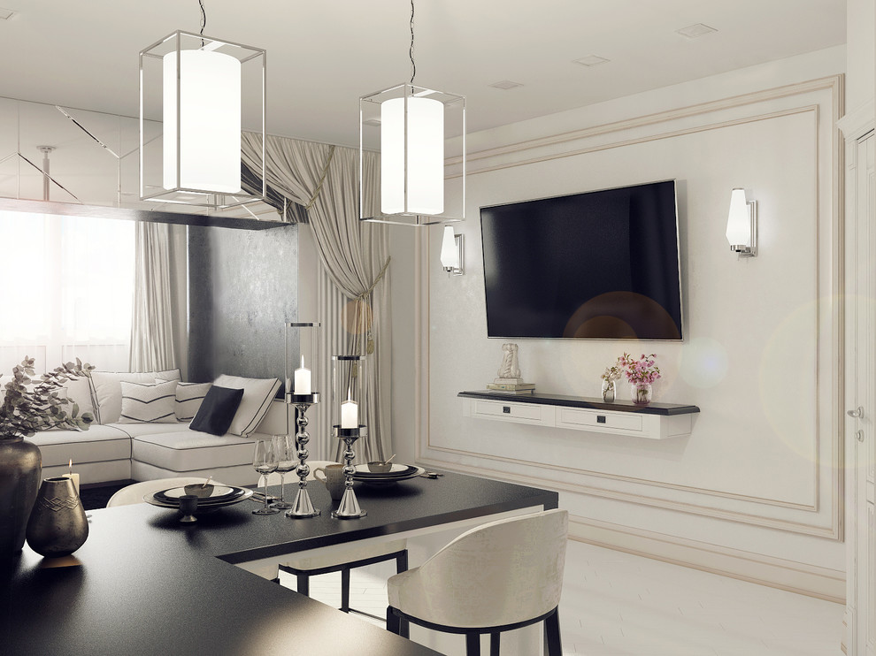 гостиная объединенная с балконом