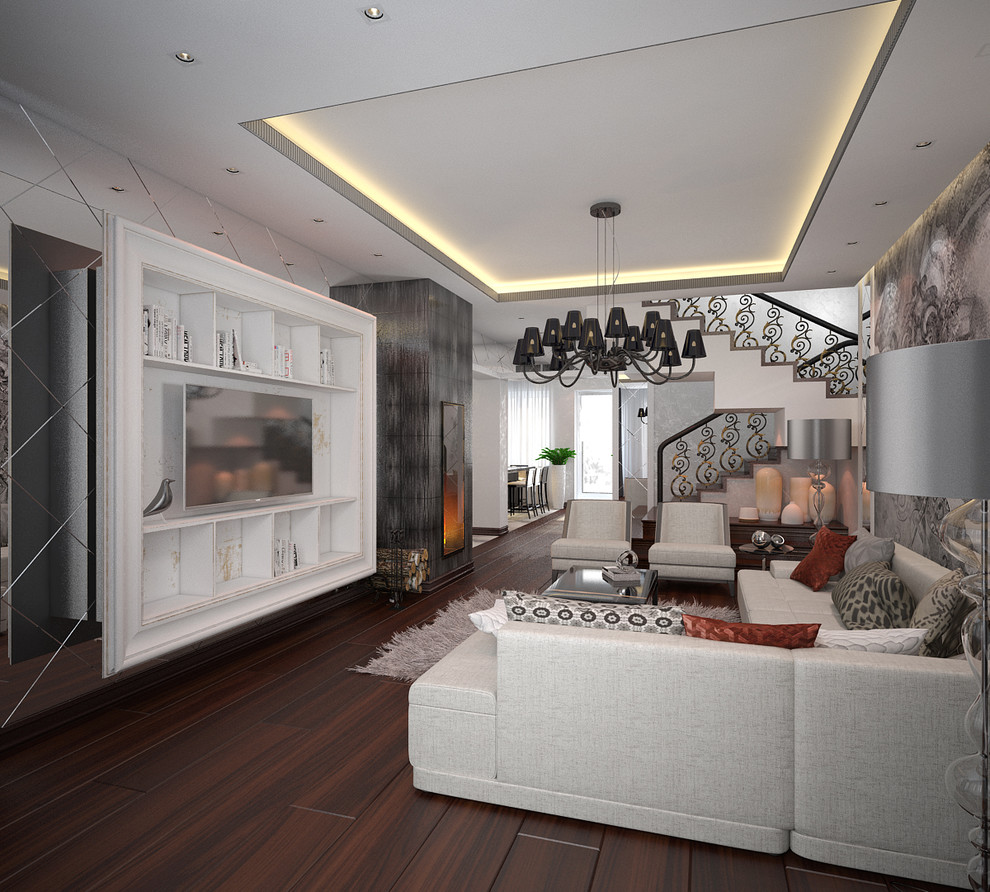 Загородный дом (280 кв.м.) для семьи с тремя детьми. Ар-деко + Современный стиль