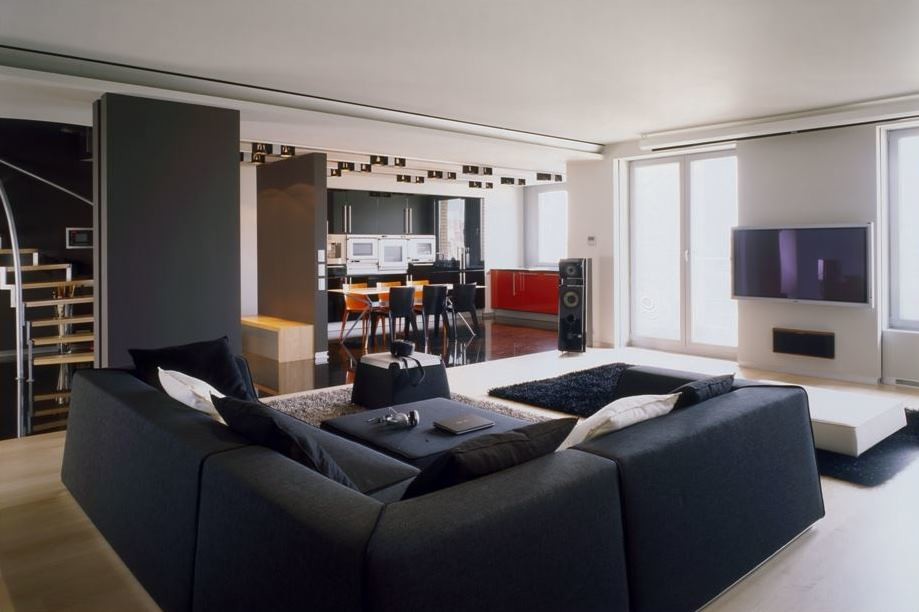 Пентхаус:  Гостиная на первом Уровне