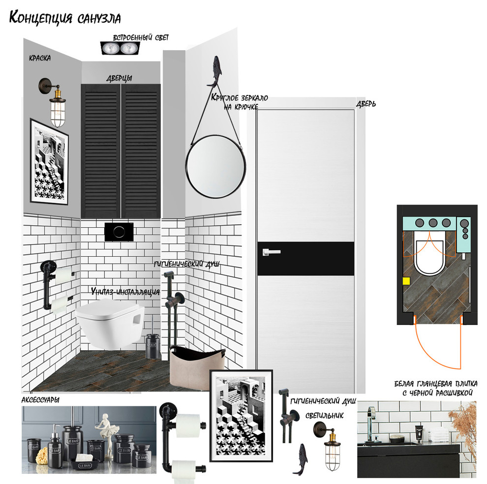 Концепция квартиры в стиле легкий лофт.