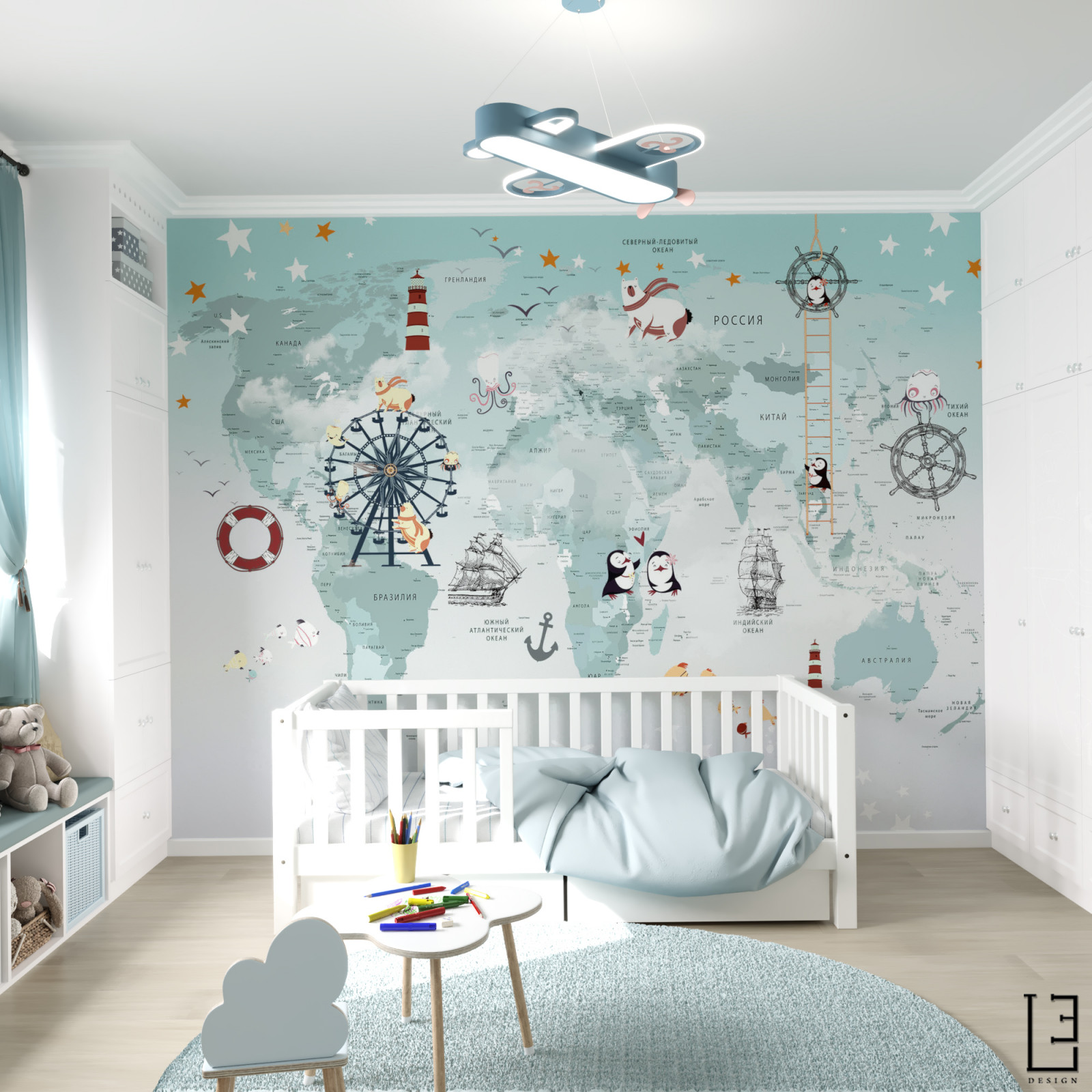 Проект детской комнаты для мальчика г. Москва