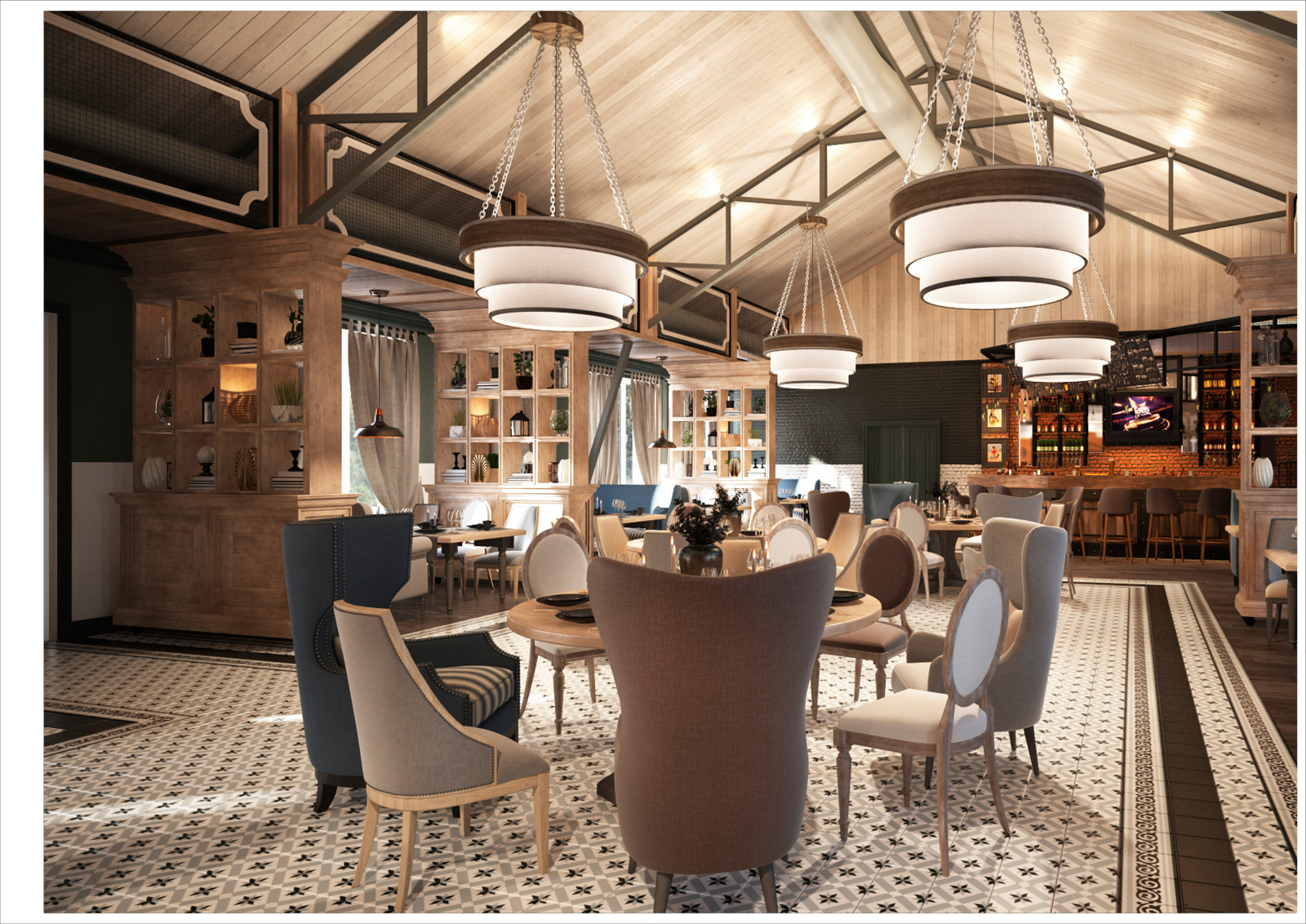 Restaurant_006_визуализация интерьера ресторана в "г. Волгодонск  51"
