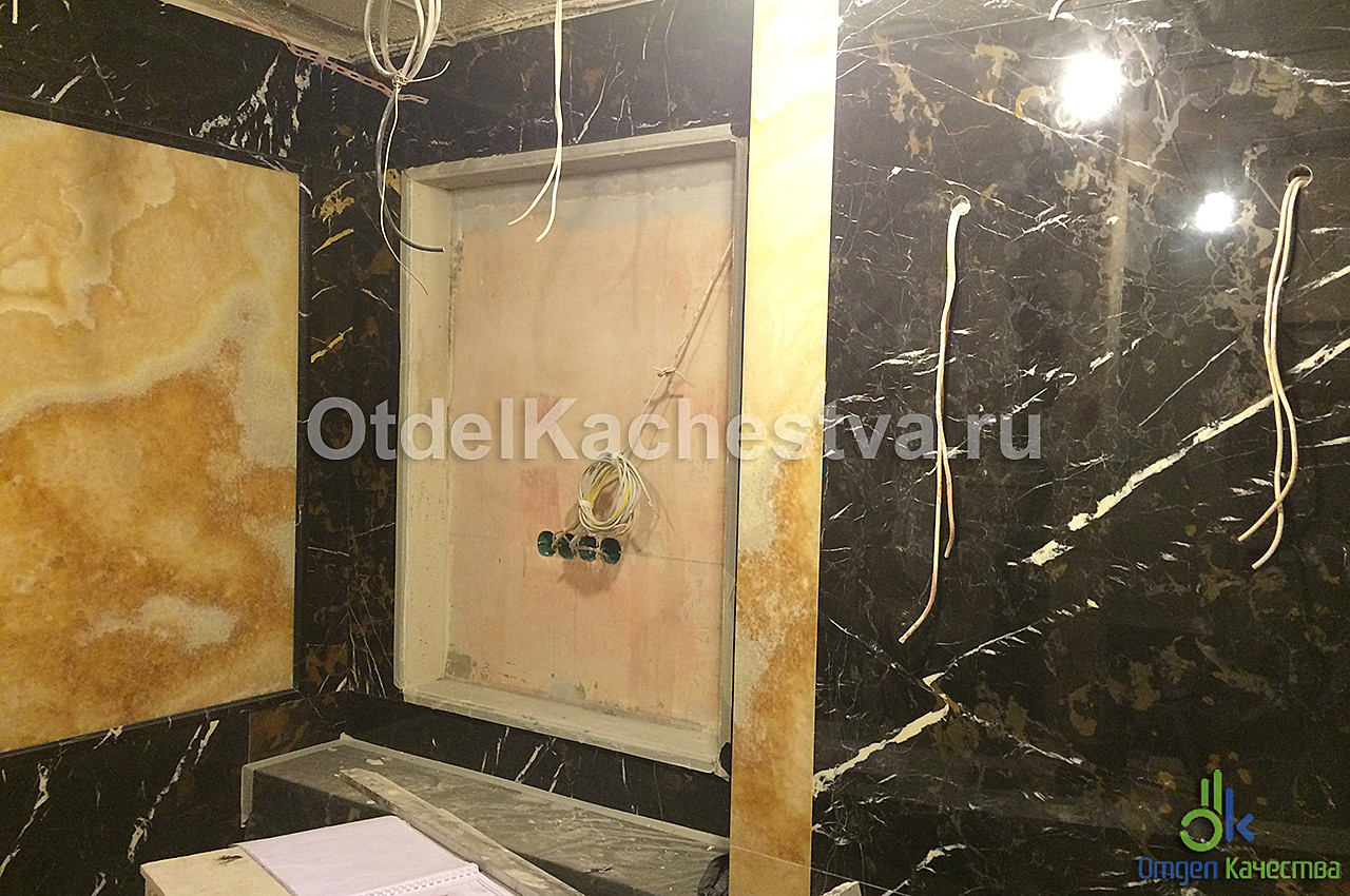Укладка мрамора в ванной комнате