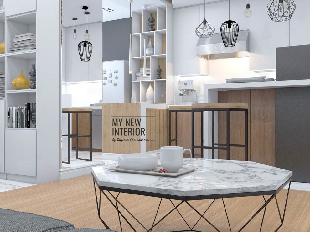 Дизайн квартиры студии 43 кв.м. в стиле минимализм