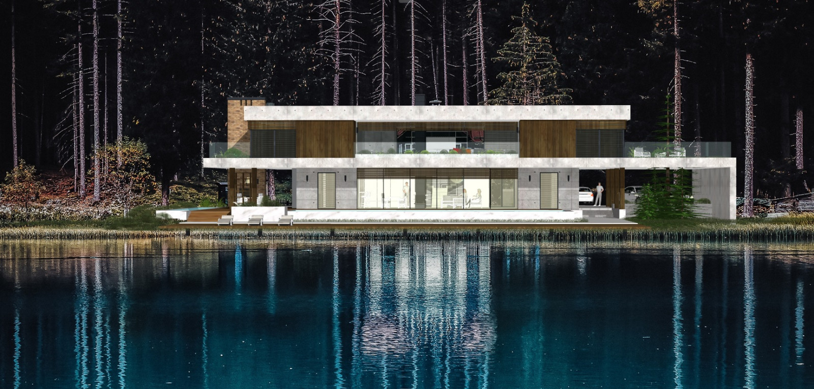 Современный дом с плоской кровлей