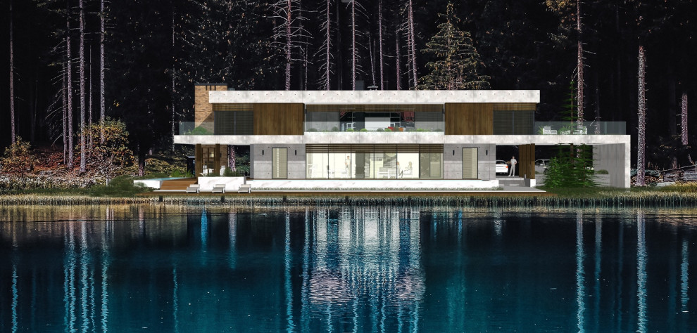 Современный дом с плоской кровлей