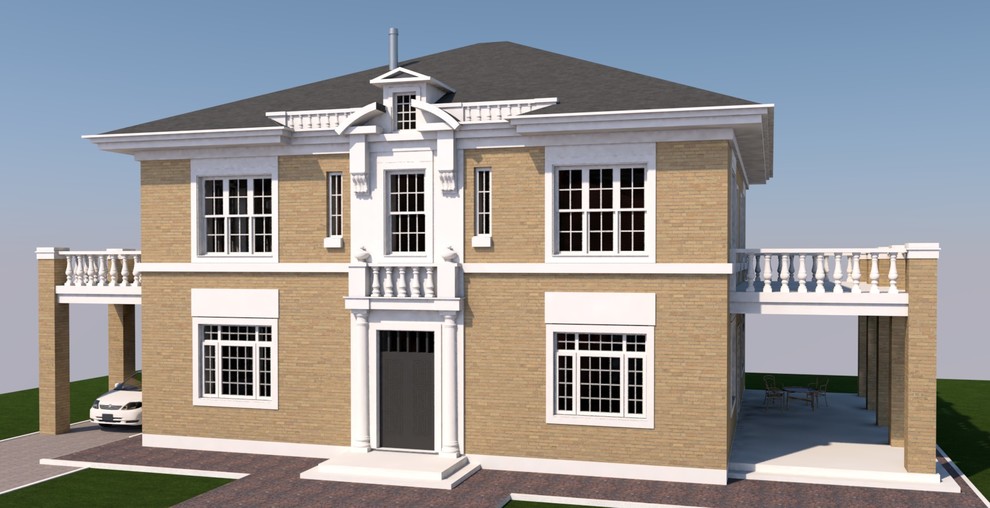 Обложка проекта: Коттедж с балконами