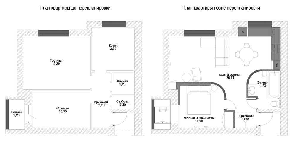 Квартира-студия для молодой пары