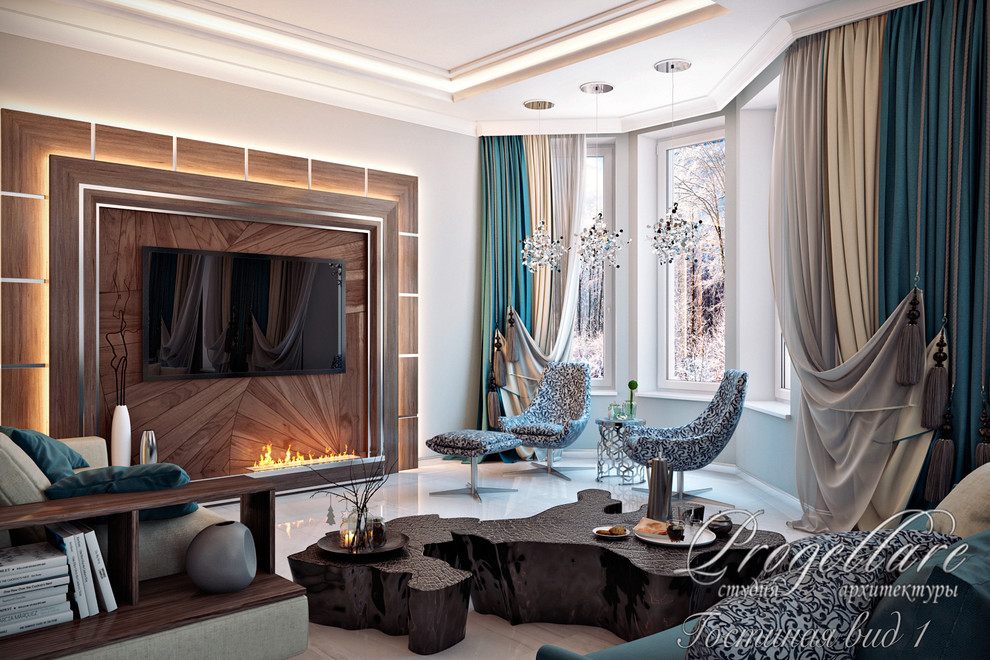 Загородный дом с двухсветной гостиной