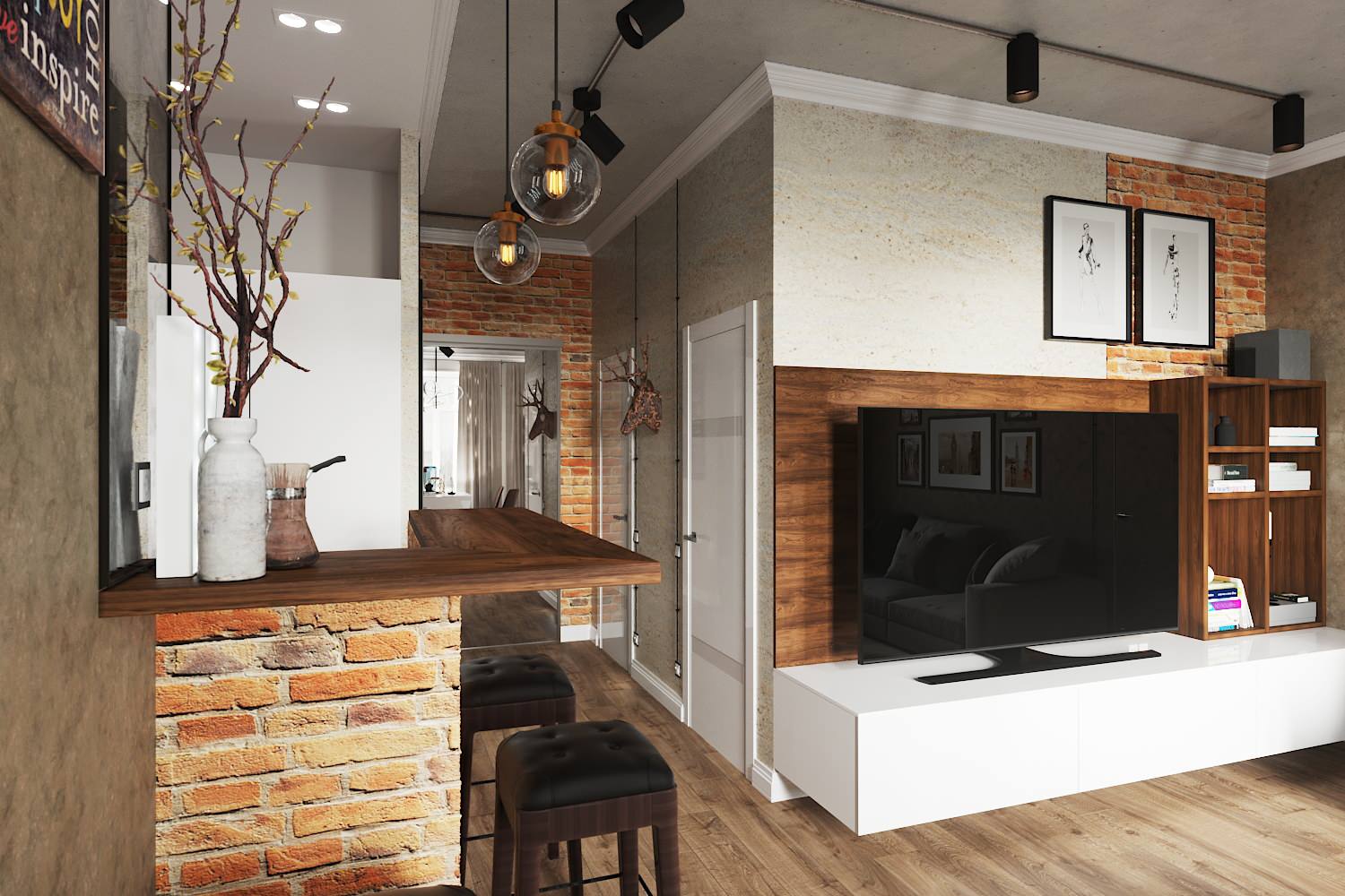 Квартира в стиле лофт в ЖК Новая высота