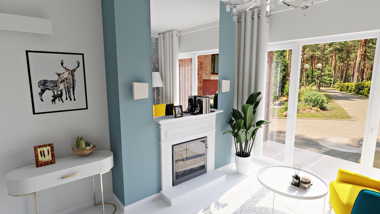 Комната релакса с камином