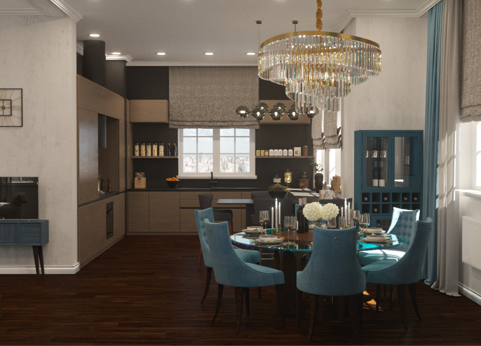 Обложка проекта: Проект визуализации кухни-гостиной