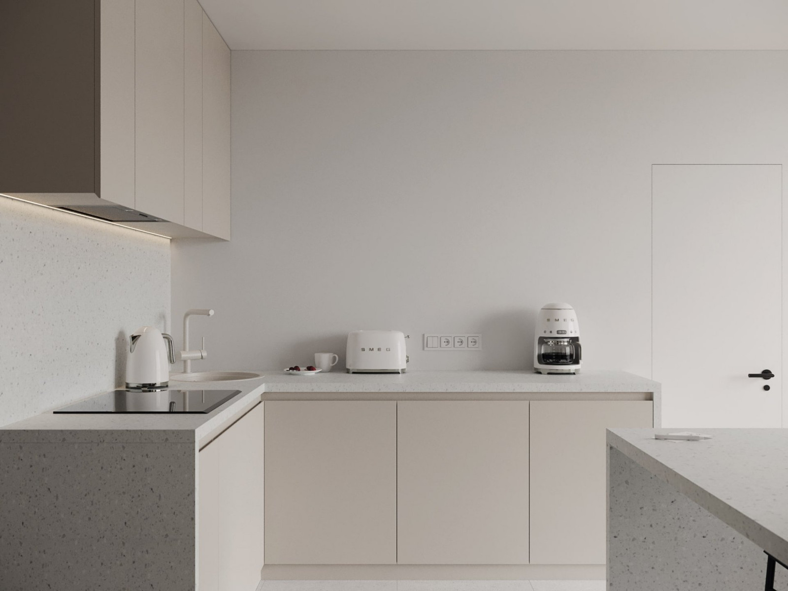 Обложка проекта: Ascetic and minimalist interior design of apartment