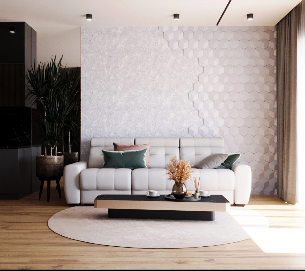 Обложка проекта: оформление стены в ЖК Актёр Гэлекси г.Сочи