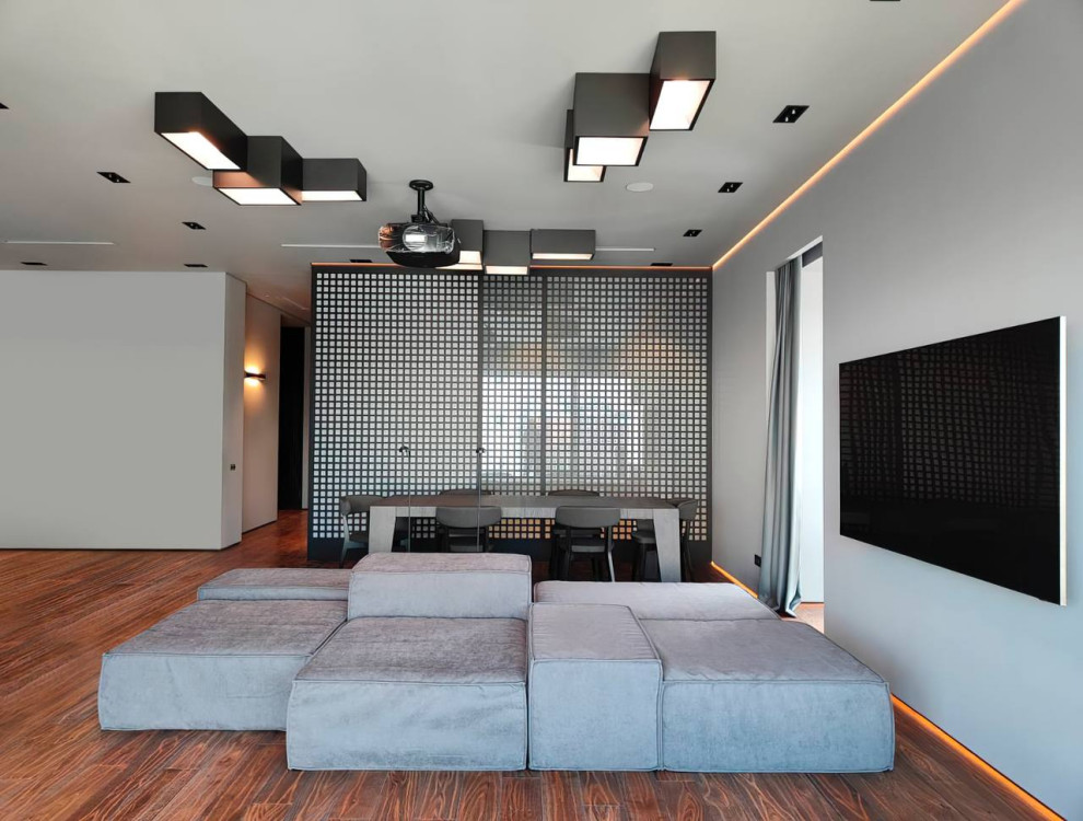 Современный шкаф и ТВ-модуль с 3D эффектом