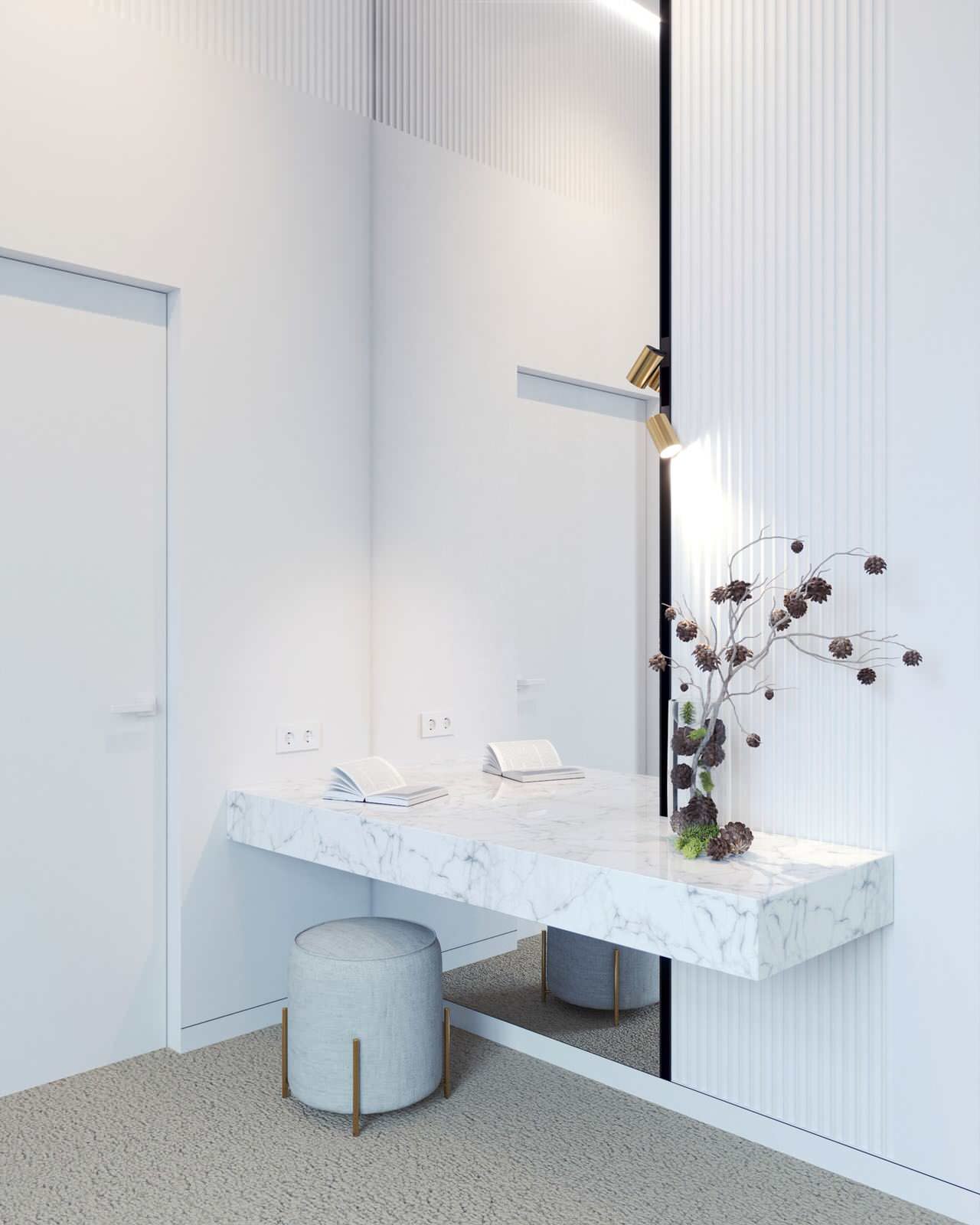 Y-house. Дизайн интерьера двухэтажного дома.