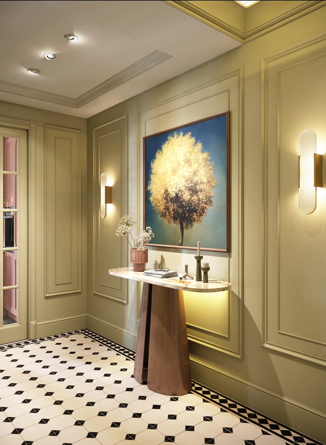 Кораллово-оливковый микс