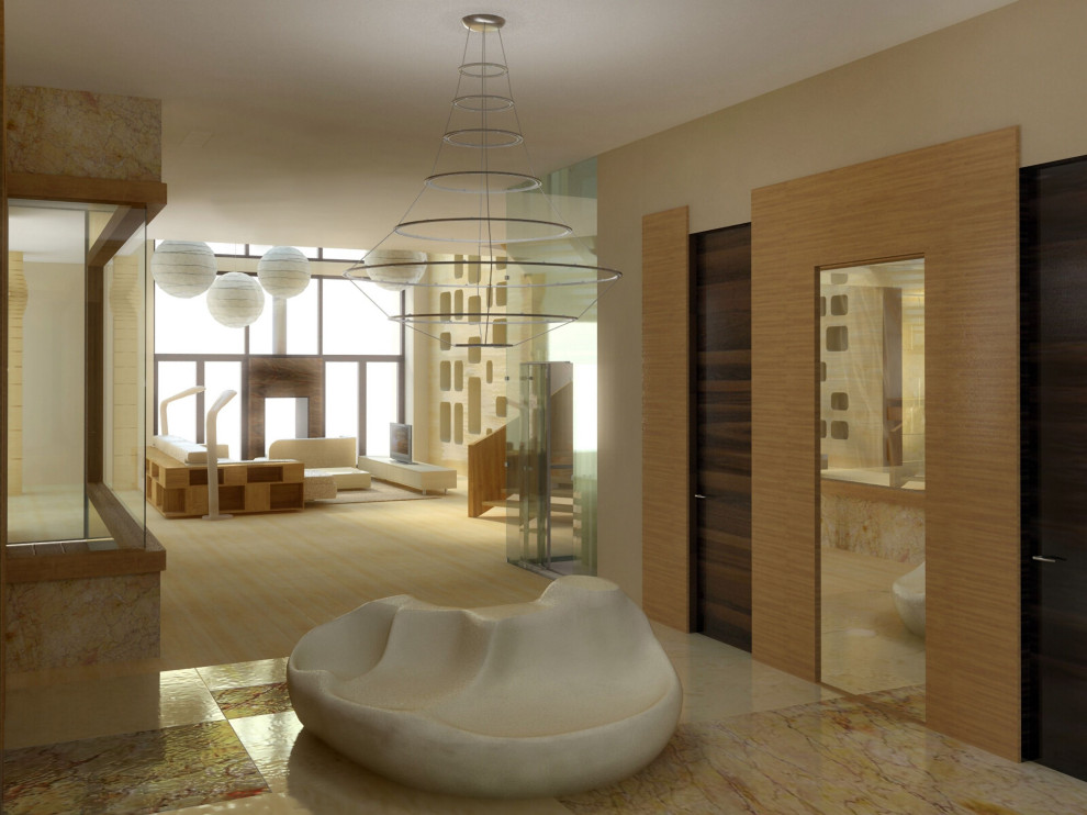 House in a pine forest - the 3D view