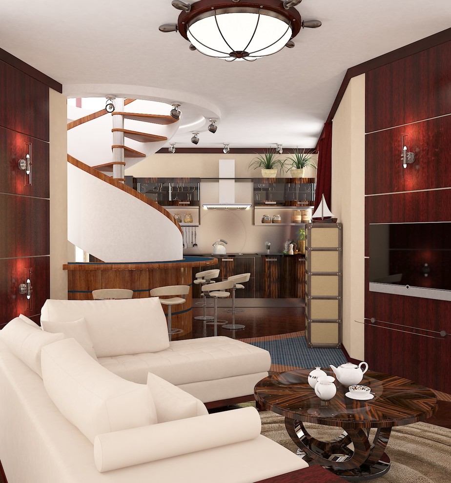 Обложка проекта: Таунхаус в морском стиле