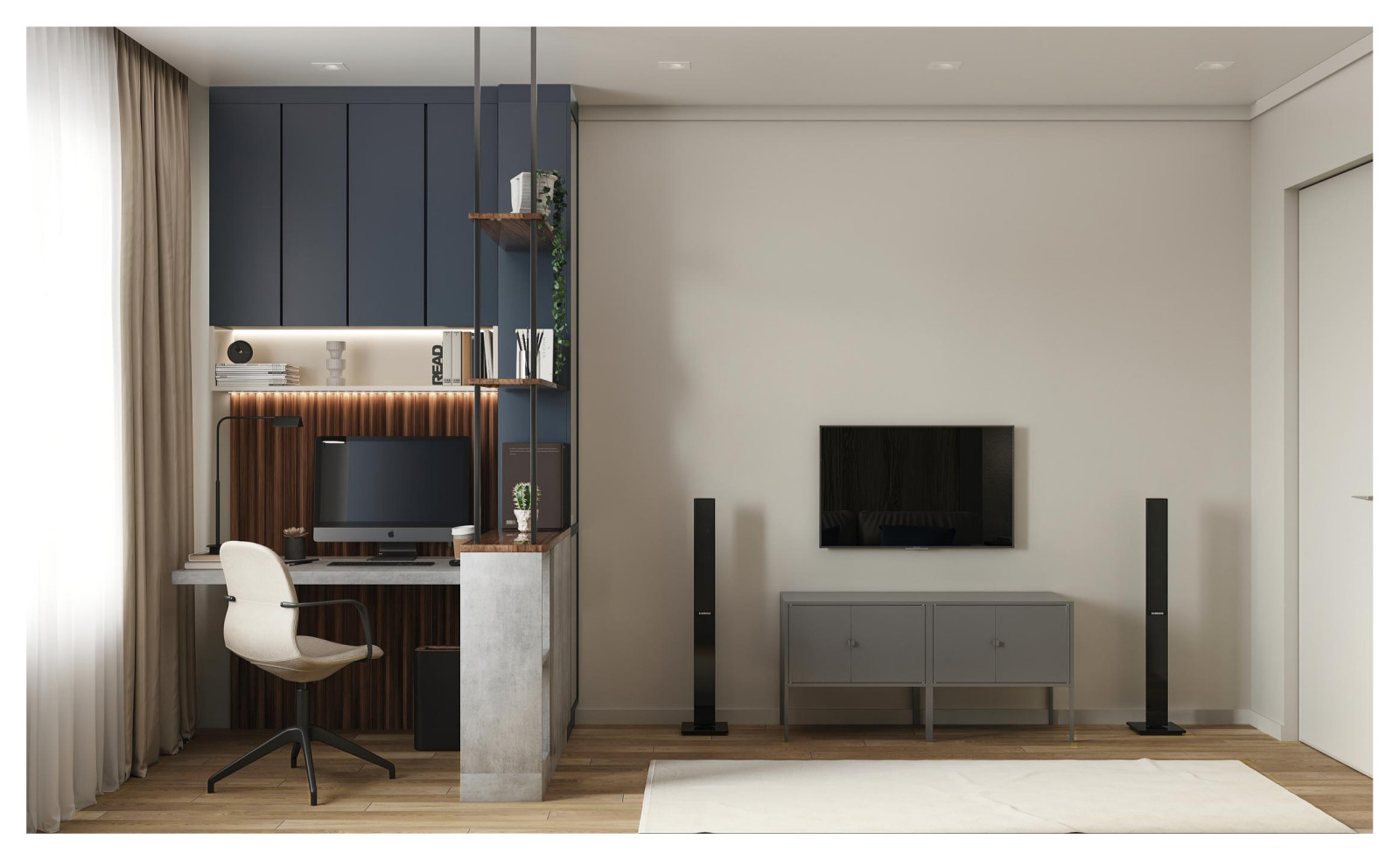 Яркий смешанный стиль в квартире 70 м2