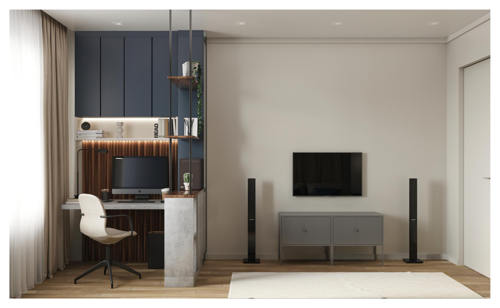 Яркий смешанный стиль в квартире 70 м2