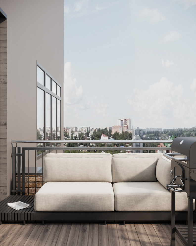 Монохромная квартира с террасой.