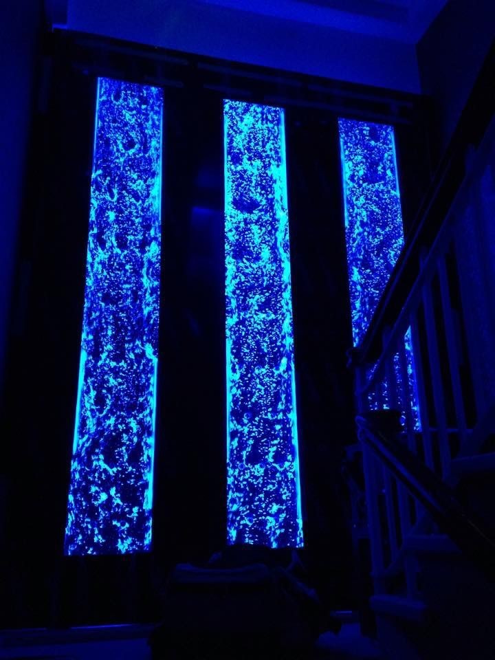 Обложка проекта: Фото производимой продукции: пузырьковые панели и колонны, интерьерные водопады