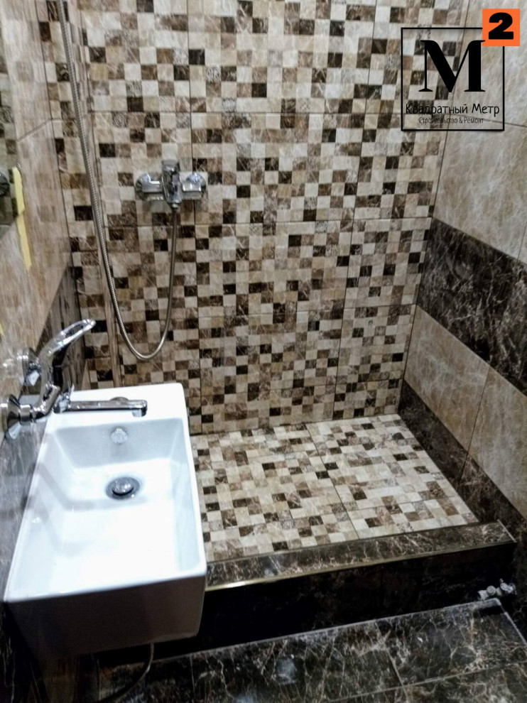 Обложка проекта: ремонт санузла ширкоформатная мозаика