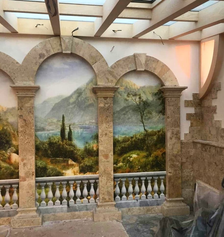 Обложка проекта: Фото с проектов в процессе монтажа фресок La Stanza