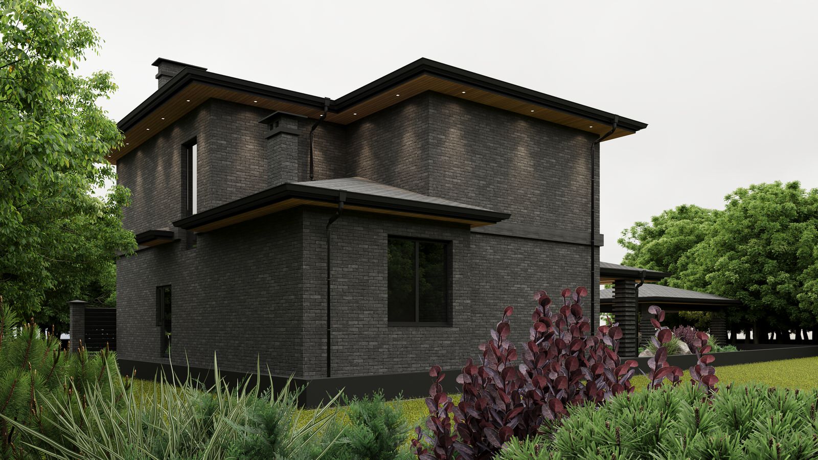 2-х этажный дом из клинкерного кирпича