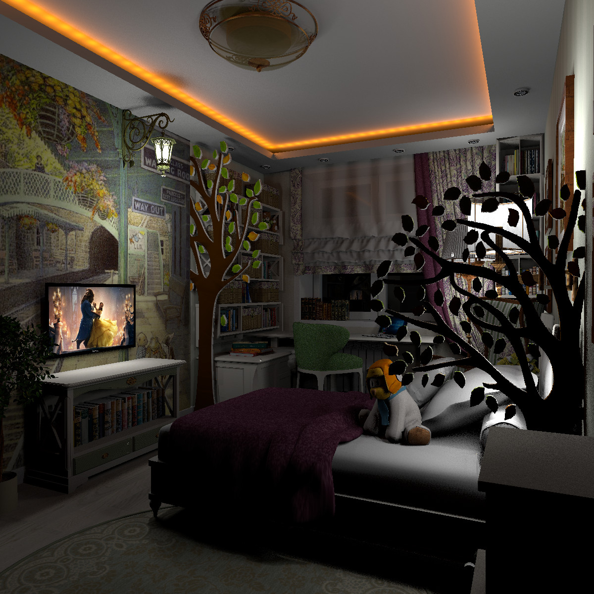 Переделка детской комнаты 16м2 для первоклассницы